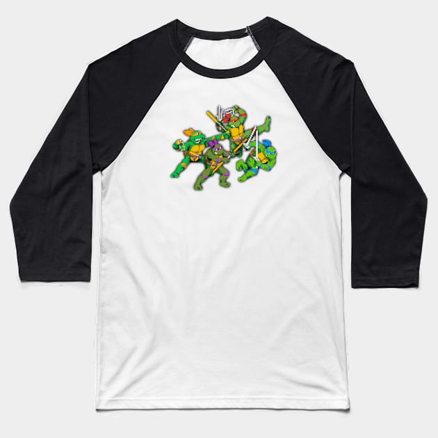 Retro Karate Terrapins Baseball T-Shirt by Just Reese Art